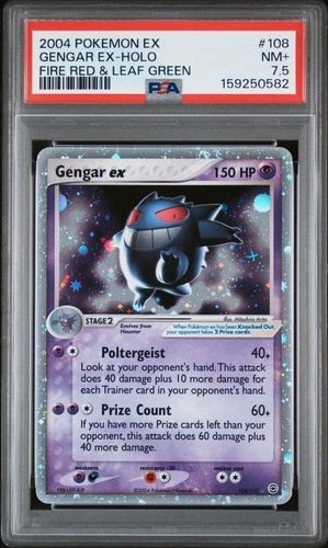 2004 POKEMON EX FIRE RED & LEAF GREEN #108 GENGAR EX-HOLO PSA 7.5