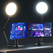 UBeesize 10 Key Light for Streaming, Desk Ring Light with Adjustable Arm 1 Pa...