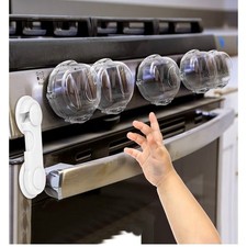 5 Pcs Clear Stove Knob Covers Child Safety Lock Gas Oven Knob Protector