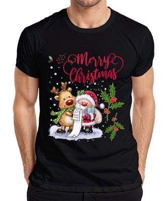 Merry Christmas Santa Rentier Wunschliste Mistelzweig - Weihnachten Weihnachtsge