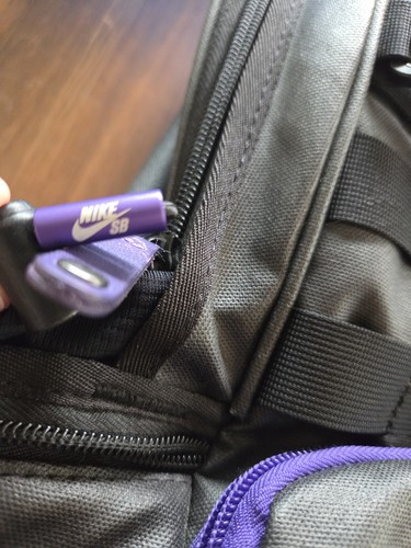 Vintage Nike SB Tactical Rucksack School Backpack Black Purple Skateboarding - Picture 2 of 16