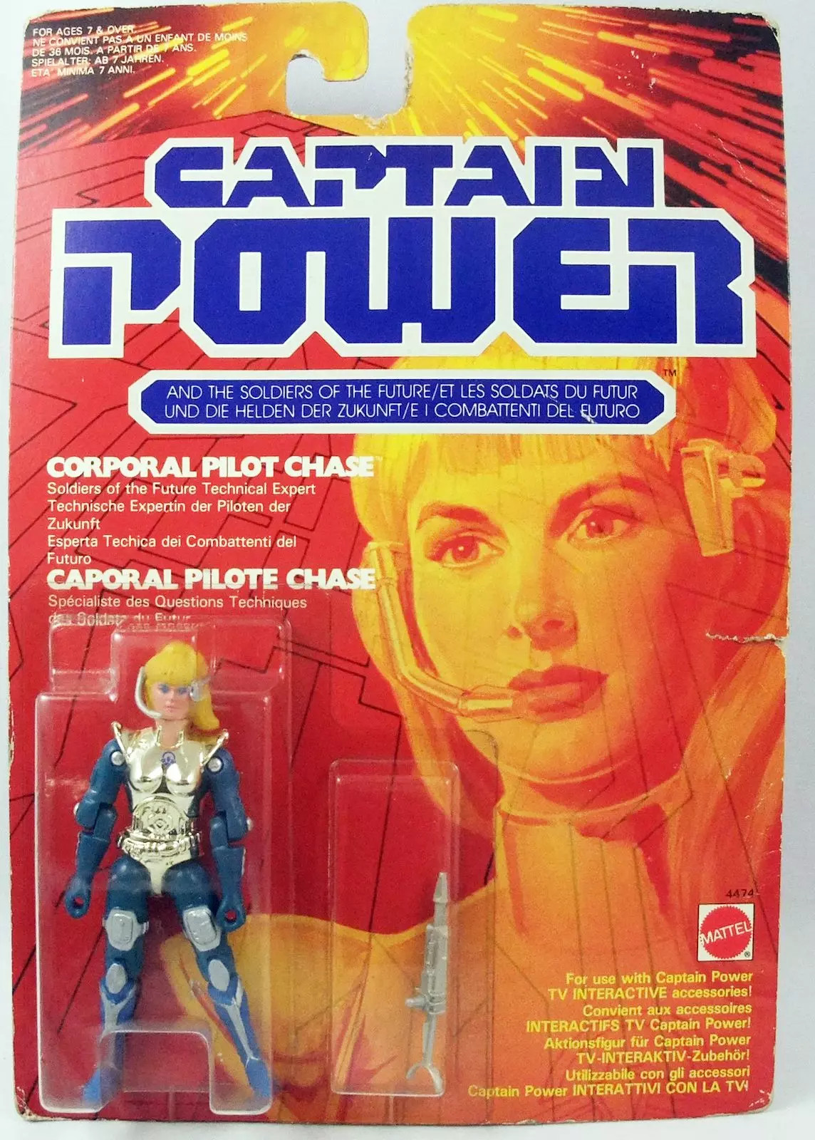 Captain Power Mattel Caporal Chase : figurine vintage 15cm edition Europe