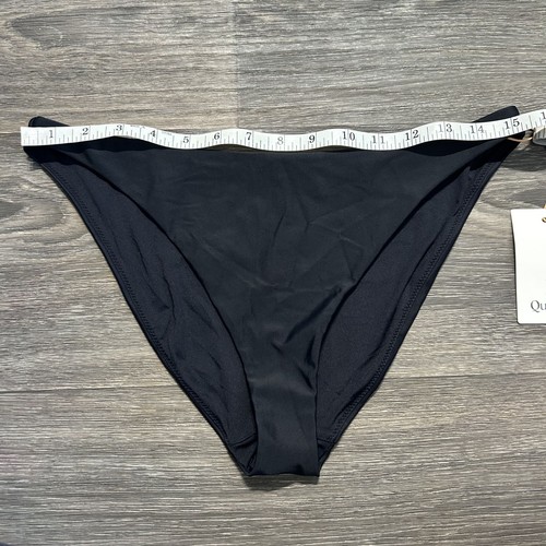 Costume da bagno nuovo con etichette Quince italiano demi bikini top vita bassa fondo nero medio - Foto 4 di 9