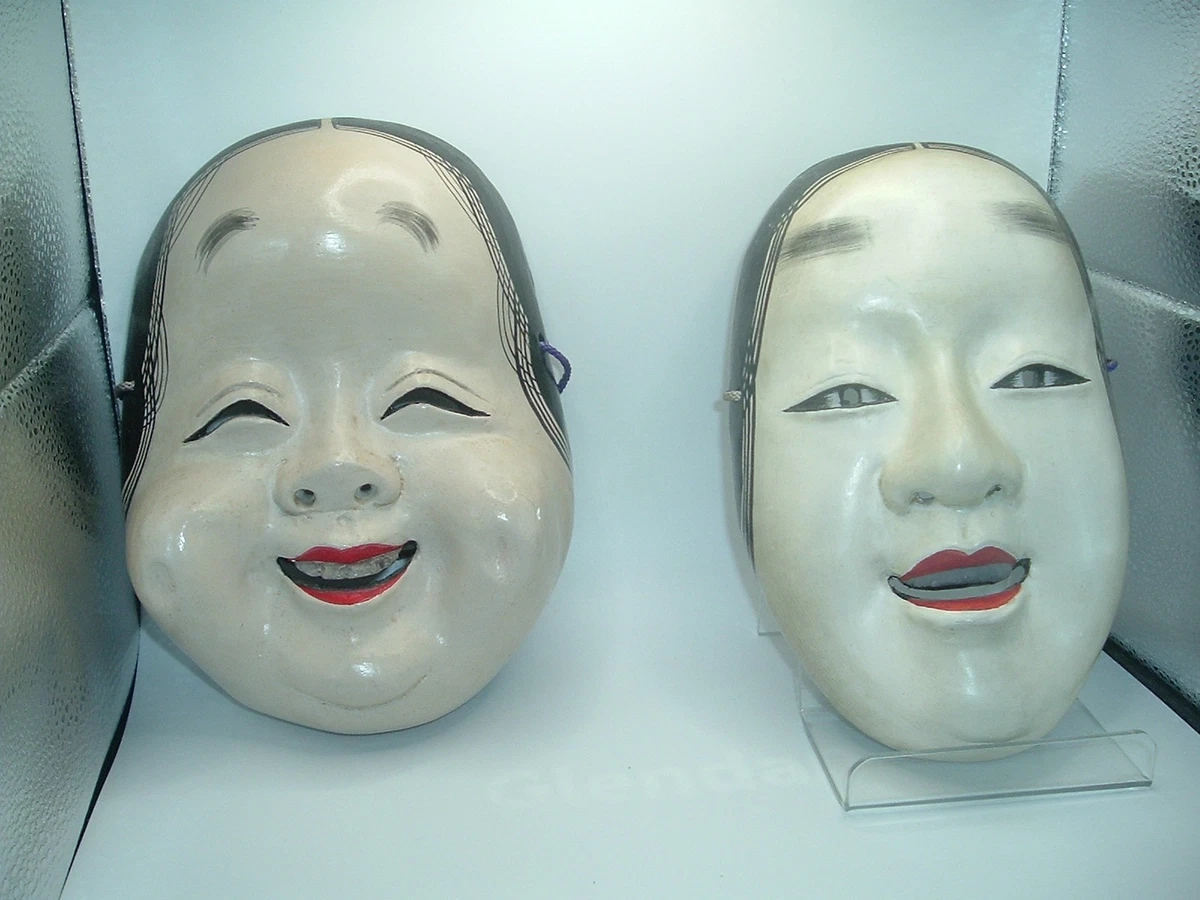 木制日本古董面具| eBay
