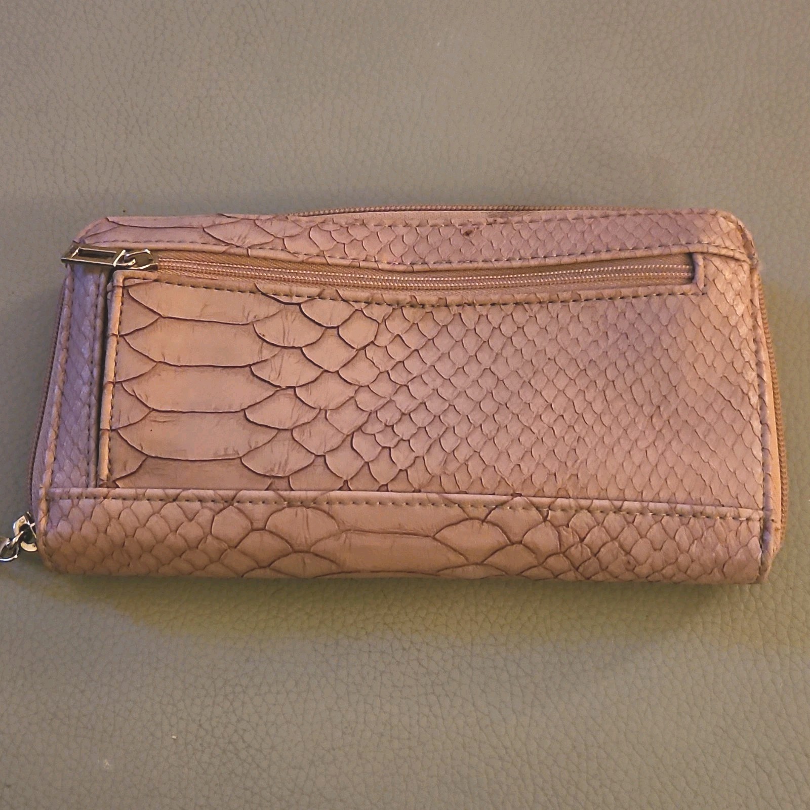 GUESS Pink Python Buckle Rhinestone Wristlet Wall… - image 3