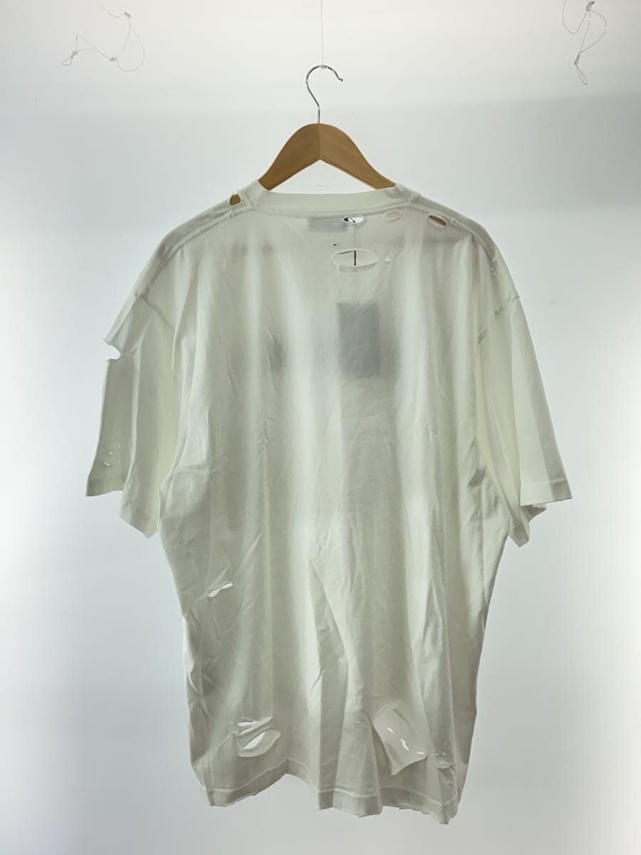 BALENCIAGA Caps Destroyed Tシャツ 半袖 Balenciaga Caps Destroyed Flatground T-shirt Navy/White