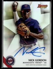 2015 Bowman's Best of 2015 Autographs Refractor Nick Gordon Auto Minnesota Twins