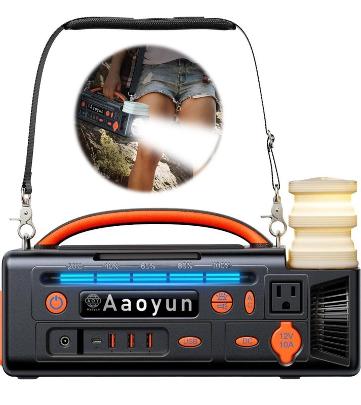 AOY Portable Power Station 300W 296Wh Battery Back-Up Outdoor Indoor Emergency