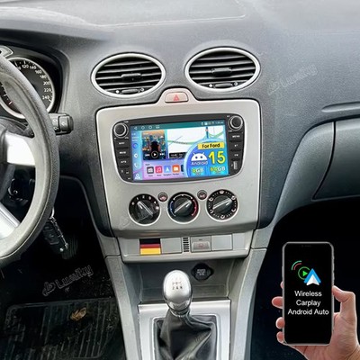 4G+64GB Für Ford Focus II 2008-2011 Carplay Autoradio Android 15 GPS WIFI Type-C