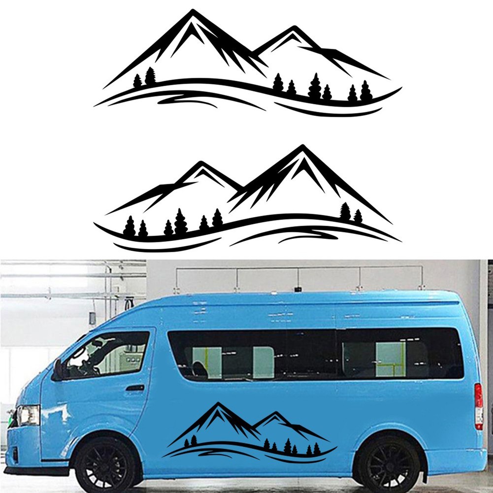 Rv And Caravan Decor 2Pcs Nature Themed Stickers With Mountain Graphics