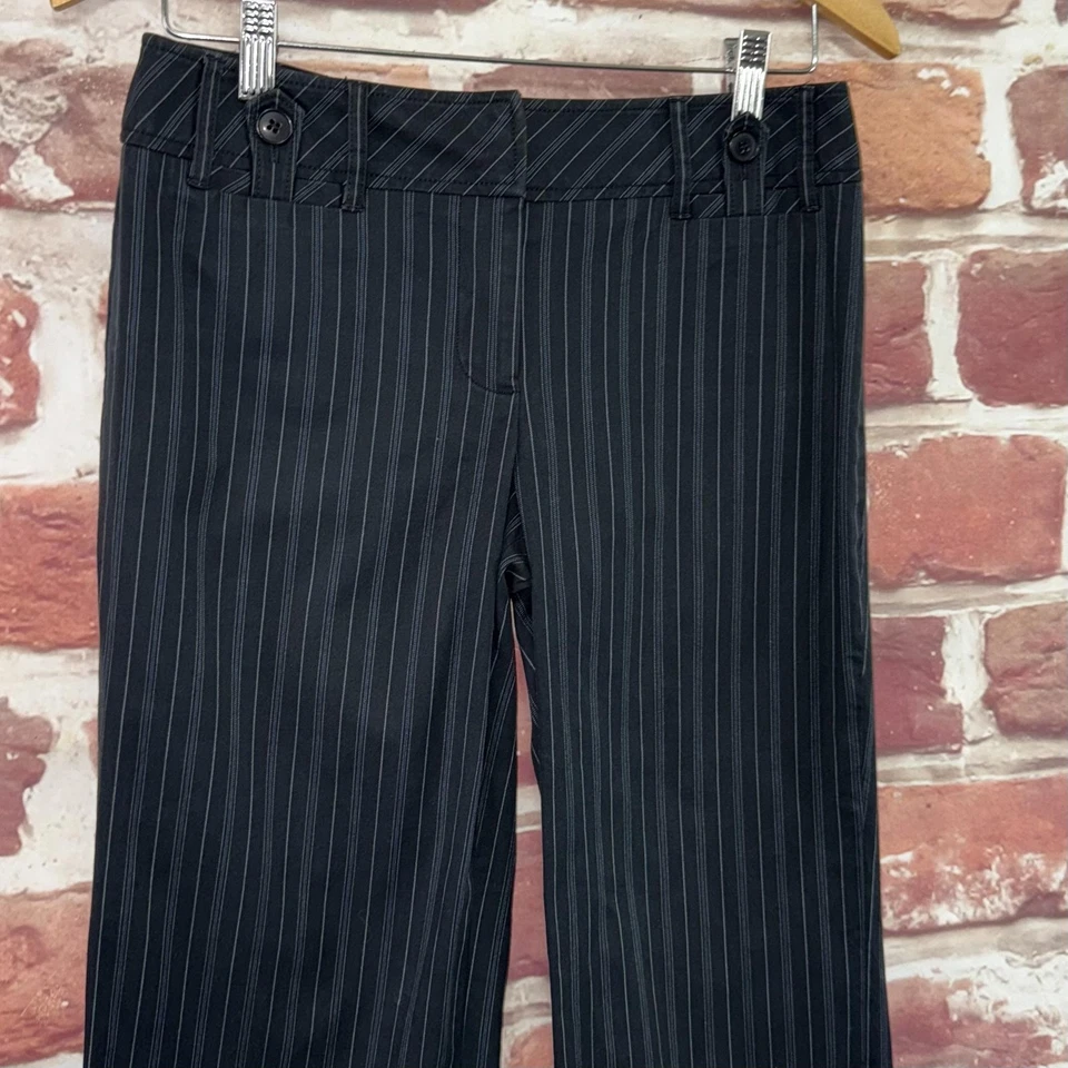 Pantalones Ann Taylor Loft Para Mujer 2 Rayas Informales Carrera Pierna Ancha Recortados Cremallera Foto 3 de 4