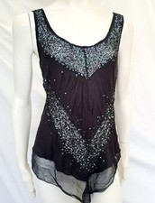 All Siants Lady's Sequins  Shifon Tunic Top Sz S 8 10