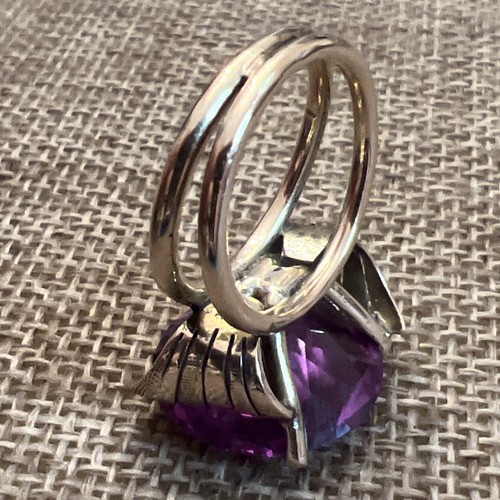 Antique Edwardian 10k Yellow Gold Round Purple Sapphire Ring sz 5.25 8.61g - Picture 14 of 23