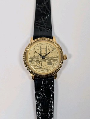 Vtg Islamic Mecca Ladies Watch Faux Kaaba Coin Dial Masjid al-Haram NEW BATTERY 
