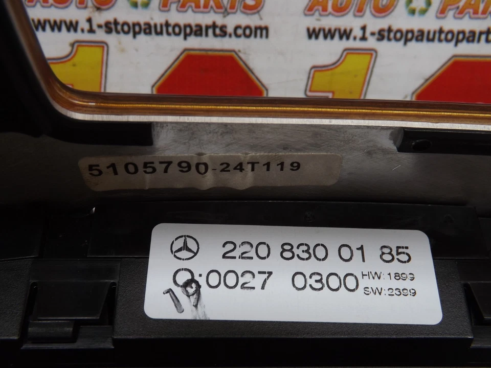 2000-2006 MERCEDES BENZ S430 AC CLIMATE TEMPERATURE CONTROL W/BEZEL 2208300185 - Image 3 of 4