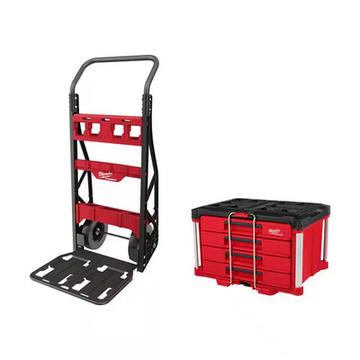 PACKOUT 20 In. 2-Wheel Utility Cart with PACKOUT 4-Drawer Tool Box