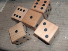 3" Giant Dice Set - 5 Oversized Wooden Playing Dice yard dice - wood lawn