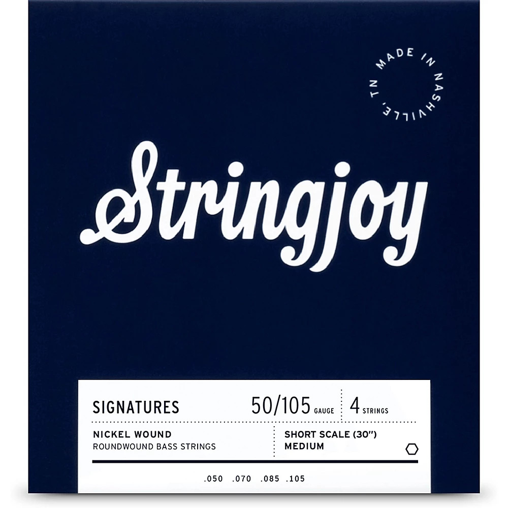 Stringjoy 4-струнные короткие струны для бас-гитары с никелевой обмоткой 50 - 105 4990₽