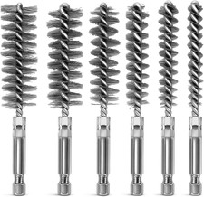 6Pcs Wire Bore Brush for Drill 1/2&rdquo; 3/4&rdquo; 1&rdquo; Stainless Steel Copper Pipe Cleaner