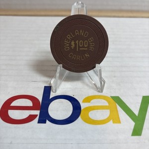 $1.00 Casino Gaming Chip from the Overland Bar Carlin NV. FREE SHIPPING, VG COND