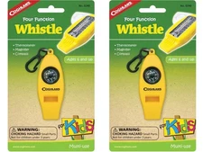 Coghlan's Four Function Whistle for Kids - Yellow (2-Pack)