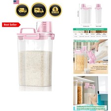 Rice Storage Container 5 Lbs, Small Airtight Dry Food Container for Flour Cer...
