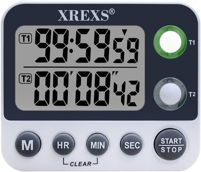 XREXS Dual Küchentimer, Digitale Timer zum Kochen, Einstellbar... 