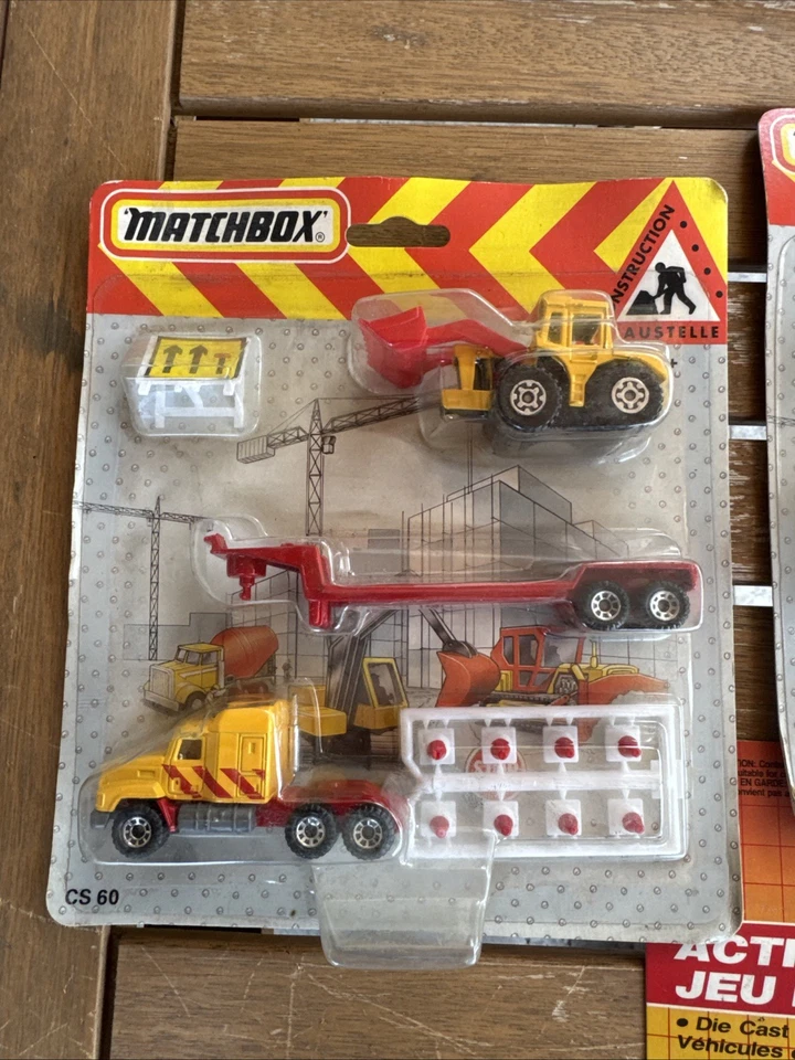 Matchbox Construction Pack CS-60 - RARO - Lote de 3 - Edición Extranjera 1991 De Colección Foto 4 de 4