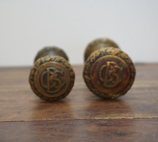 2 Pair - Old Colony Building Chicago Cast Brass 2.25" & 2" Doorknob Sets
