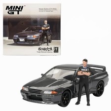 Mini GT Nissan GT-R R32 Nismo Gunmetal w/ Tsugio Matsuda Figure 1/64