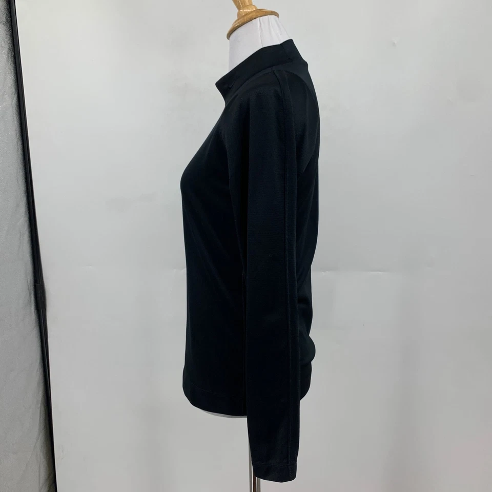 Camisa de golf Nike para mujer XS extra pequeña negra Dri Fit cuello falso manga larga elástica Foto 4 de 4
