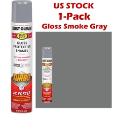 Rust-Oleum 393377 Stops Rust Turbo Spray Paint, 24 oz, Gloss Smoke Gray, 1 Pack