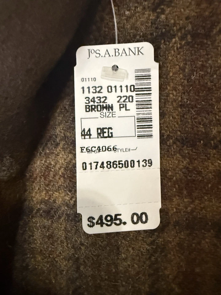 Nuevo con etiquetas Jos. A. Abrigo deportivo Bank Harris Tweed Escocia peso pesado 44R Nuevo Foto 3 de 4