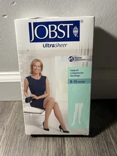 JOBST UltraSheer Support Compression Stockings 8-15mmHg Beige Thigh (Large) NEW