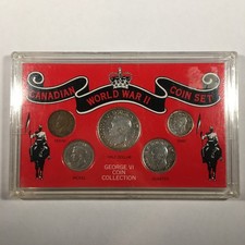 WWII Canada 5 Coin Set - 80% Silver .51 ASW - 8249-SF