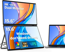 Portable Dual Monitor 15.6" 1920X1080 Dual Stacked Foldable Monitor  315  Scree