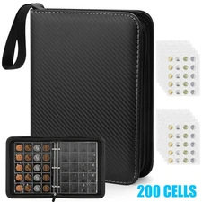 200 Pockets Coin Flip Storage Binder PU Leather Coin Collection Book with Zipper