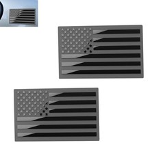 2 PCS American Flag Emblem Decal Stickers, Embossed 3D Metal Black American