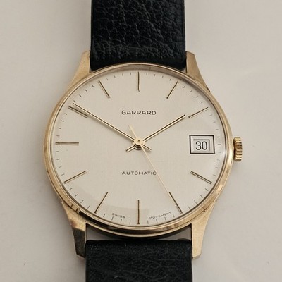 Vintage 9k Solid Gold Garrard Automatic Herren Armbanduhr