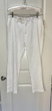 Lauren Ralph Lauren Women  s 100 Linen White Straight Leg Pants Size 33/30 14/16
