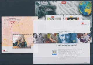 LT16420 Portugal 2005 earthquake Lisbon art rotary club sheets MNH