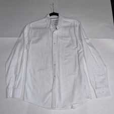 Amazon Essentials Mens Small White Oxford Button Down Shirt Regular Fit Cotton