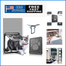 Durable Black Pet Screen Door with Automatic Closure - Fits Small Dogs  Cats