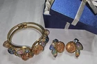 #63 Jewelry Lot, Clip On Earrings & Bracelet Set, Vintage To Modern Costume