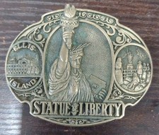 AWARD DESIGN BELT BUCKLE STATUE OF LIBERTY FIRST EDITION SOLID BRASS