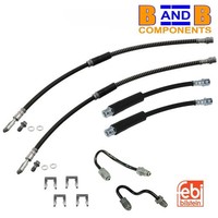 Bremsschlauch SET Rohre & Clips Vorne & Hinten Golf MK5 MK6 Audi A3 MK2 Fwd...
