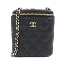 Chanel Timeless Classic Line Lambskin Shoulder Bag Women Black One Size