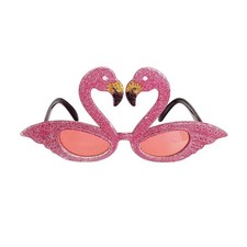 Pink Glittery Flamingo Glasses - Tropical - Luau - Costume Accessory - One Size