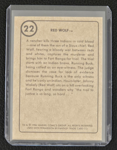 1984 FTCC MARVEL FIRST ISSUE COVERS RED WOLF #22 TRADING CARD SLEEVED NM+ - Picture 2 of 2