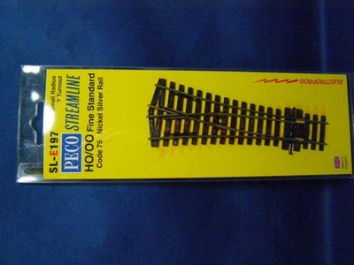 HO Peco Streamline SL-E197 Code 75 Small Radius Wye turnout    me